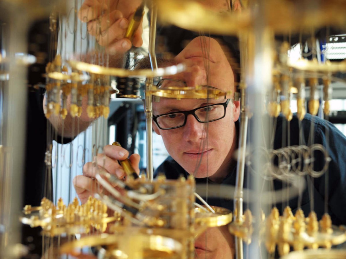 this-is-what-it-looks-like-inside-the-white-fridge-ibm-scientist-stefan-filipp-takes-a-closer-look-inside-the-dilution-refrigerator-which-keeps-qubits-at-temperatures-as-cold-as-outer-space